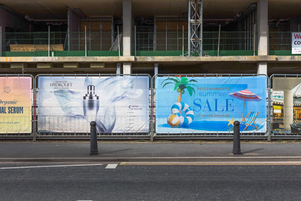 UltraMesh Supreme mesh banner material installed as an outdoor building wrap